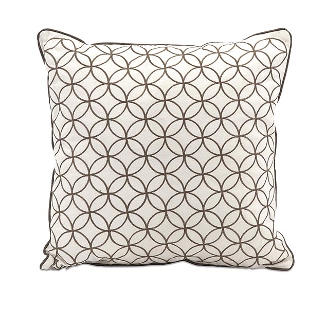 Essentials Taupe Embroidered Pillow