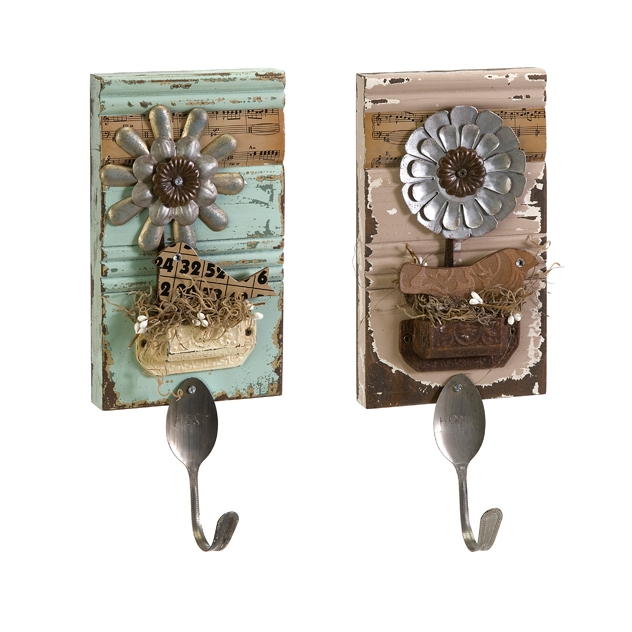 Ella Elaine Spoon Hook Wall Plaques - Ast 2