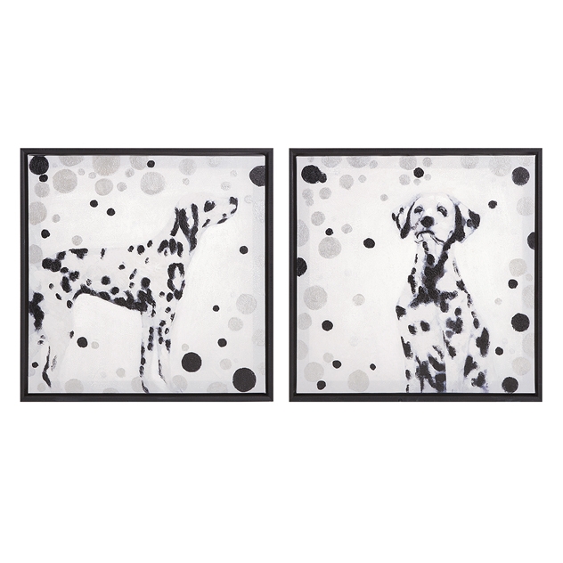 Dalmatian Dots Framed Wall Art - Ast 2