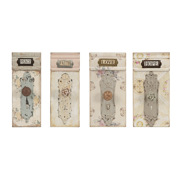 Ella Elaine Doorknob Wall Plaques - Ast 4