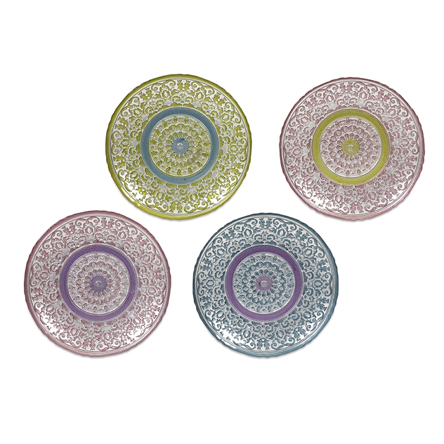 Alexa Glass Dessert Plates - Ast 4