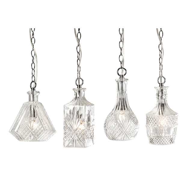 Vintage Decanter Pendant Lights - Ast 4