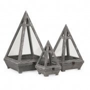 Kira Wood Terrariums - Set of 3