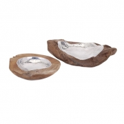 Abaco Teak and Aluminum Bowls - Set of 2