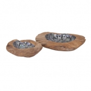 Elena Shell and Teak Wood Bowls - Set of 2