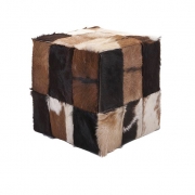 Andros Animal Hide Cube Ottoman