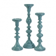 Essential Blue Candle Holders - Set of 3