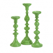 Essential Green Candle Holders - Set of 3