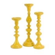 Essential Yellow Candle Holders - Set of 3