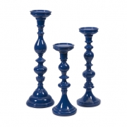 Essentials Marine Blue Candleholders - Set of 3