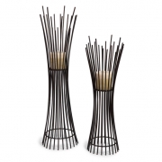Metal Candleholder Duo - Set of 2