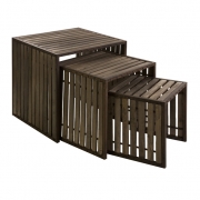 CKI Vermont Iron and Wood Nesting Tables - Set of 3