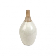 Portia Small Ceramic and Wood Vase