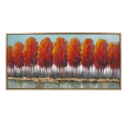 Autumn Row Oil on Canvas with Frame