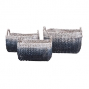 Cascade Woven Water Hyacinth Baskets - Set of 3
