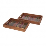 Cordelia Woven Seagrass Glass Trays - Set of 2