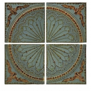 Blue Quarter Medallion Wall Panels - Set of 4