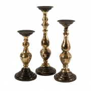 Simone Metallic Candleholders - Set of 3