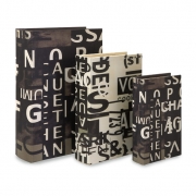 Text Collage Book Boxes - Set of 3