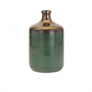 Melenia Medium Green and Bronze Vase
