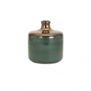 Melenia Small Green and Bronze Vase