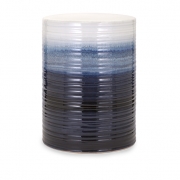 Quinlyn Blue and White Garden Stool