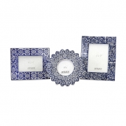 Lucenda Blue and White Ceramic Frames - Set of 3