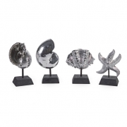 Decorative Silver Shells - Set of 4
