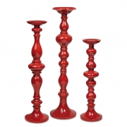 Red Candleholders - Set of 3
