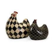 Herrick Black and White Chickens - Set of 2