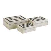 Bella Bone Inlay Boxes - Set of 3