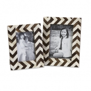 Zigzag Bone Inlay Frames - Set of 2
