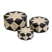 Lanta Bone Inlay Boxes - Set of 3