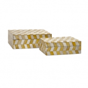 Essentials Mellow Yellow Bone Boxes - Set of 2