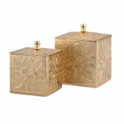 Belle Gold Embossed Boxes - Set of 2
