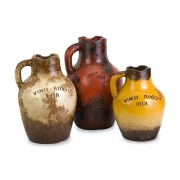 Vino Rosa Terracotta Vases with Handle - Set of 3