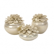 Blair Hand-sculpted Floral Boxes - Set of 3
