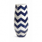 Essentials Marine Blue Chevron Vase