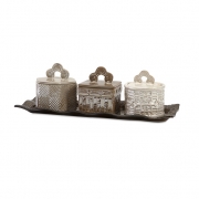 Zeller Lidded Boxes with Tray - Set of 4
