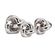 Nikki Chu Silver Metallic Knots - Set of 3