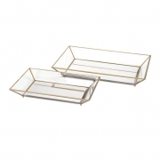 Maison Decorative Glass Trays - Set of 2