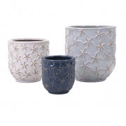Starfish Earthenware Planters - Set of 3