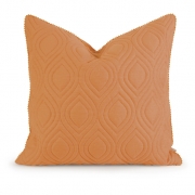 IK Kavita Orange Linen Quilted Pillow w/ Down Fill