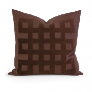 IK Kavita Brown Linen Applique w/ Down Fill