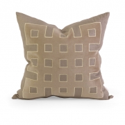IK Kavita Taupe Linen Applique w/ Down Fill