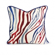 IK Bahari Multi-Color Embroidered Linen Pillow w/Down Fill