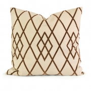 IK Ayaka Brown Velvet on Linen Pillow w/ Down Fill
