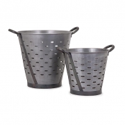 Vintage Pierced Buckets - Set of 2