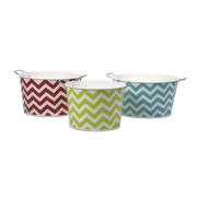 Chevron Round Tubs - Set of 3