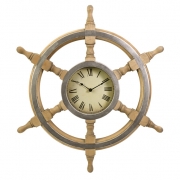 Wood Ship Wheel Clock